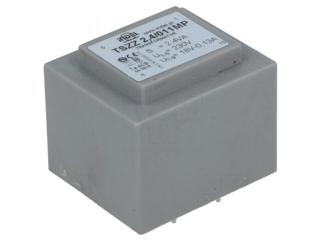 Transformator: ingegoten; 2,4VA; 230VAC; 18V; 133mA; PCB; IP00 Transformator: ingegoten; 2,4VA; 230VAC; 18V; 133mA; PCB; IP00